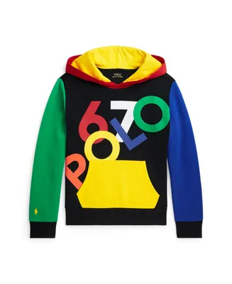 Polo Ralph Lauren Big Boys Color-Blocked Logo Double-Knit Hooded Sweatshirt