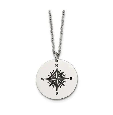 Chisel Not All Who Wander Are Lost Compass Pendant Cable Necklace