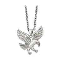 Chisel Polished Eagle Pendant on a Cable Chain Necklace