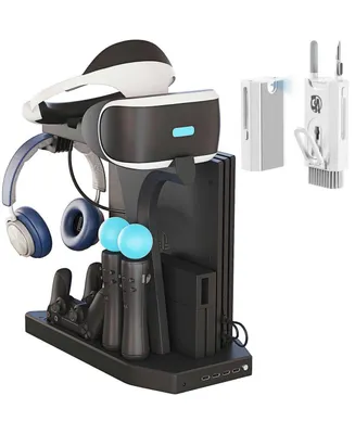 PS4 Controller Charger Station Showcase, Cool, Charge, and Display Your Psvr Accessories Compatible PS4 Vertical Stand, PS4 Fan, PS4 Charging Station