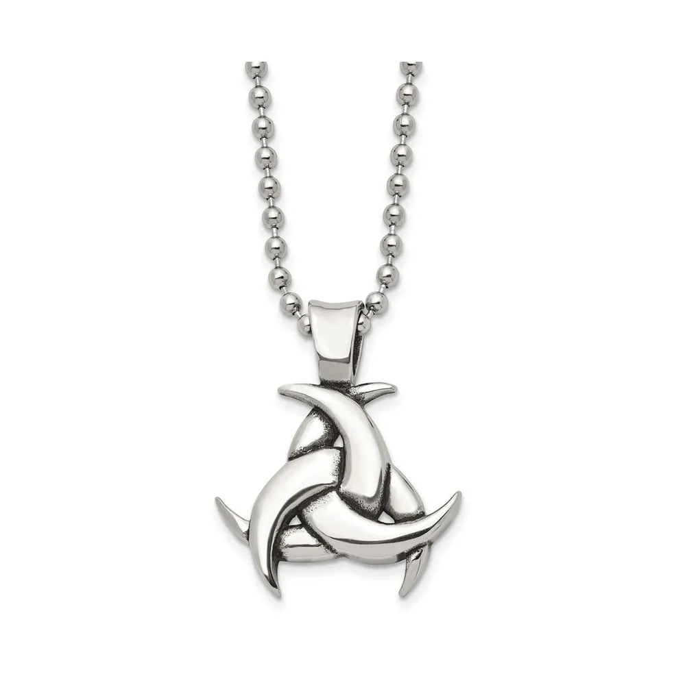 Chisel Antiqued Celtic Knot Pendant Ball Chain Necklace