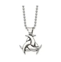 Chisel Antiqued Celtic Knot Pendant Ball Chain Necklace