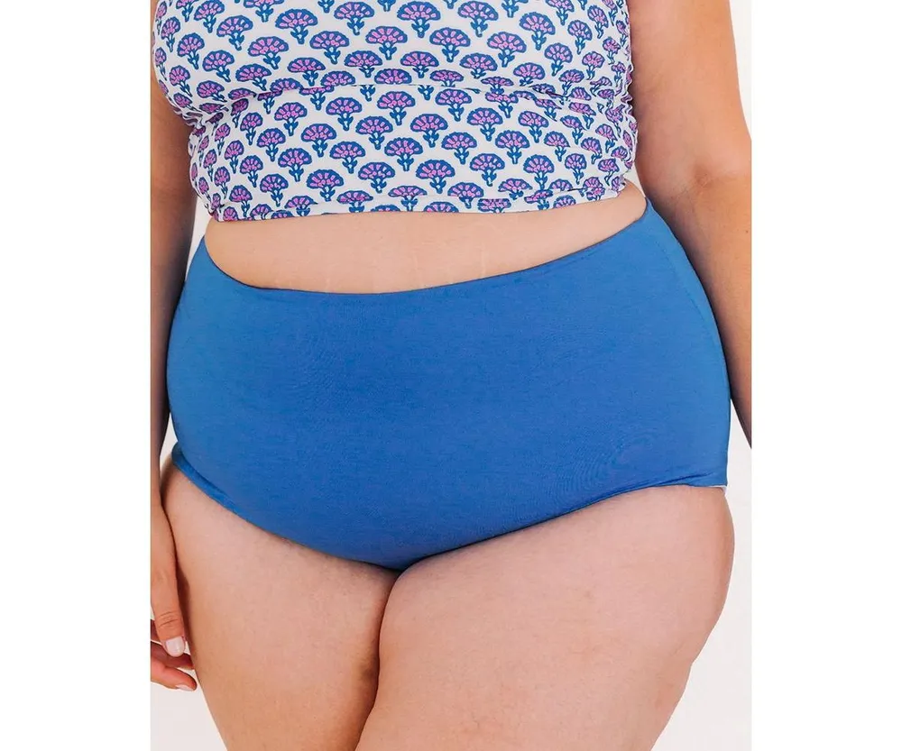 Lime Ricki Women's Plus Capri/ Capri Stripe Reversible Ultra High-Waist  Bottom