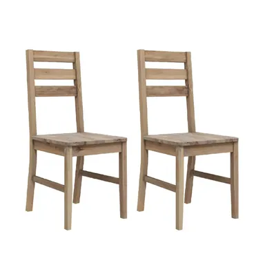 Dining Chairs 2 pcs Solid Acacia Wood