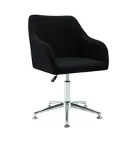 Swivel Dining Chair Black Fabric