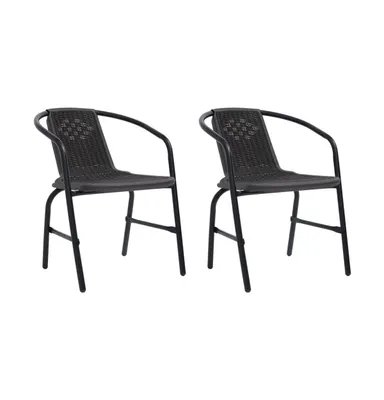 Patio Chairs pcs Plastic Rattan and Steel 242.5 lb