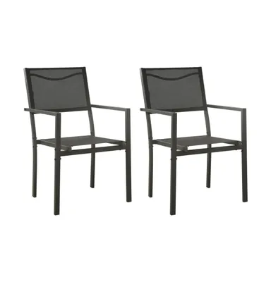 Patio Chairs pcs Text Ilene and Steel Black and Anthracite