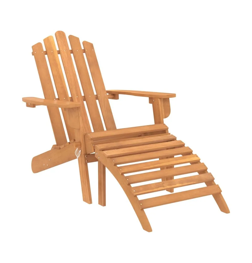 Patio Adirondack Chair with Footrest Solid Wood Acacia