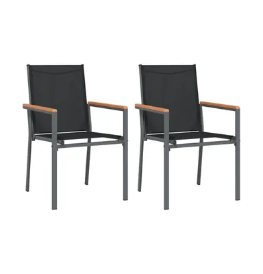 Patio Chairs 2 pcs Black 21.7"x24.2"x35.4" Text Ilene and Steel