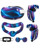 Accessories for Oculus Quest 2, Vr Accessory Set for Meta Quest 2, Include Controller Grip Leather Cover, Vr Shell Cover, Face Cover, Lens Cover and 1