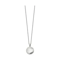 Chisel Polished Puffed Disc Pendant on a 18 inch Cable Chain Necklace