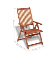 Folding Patio Chairs 2 pcs Solid Acacia Wood Brown