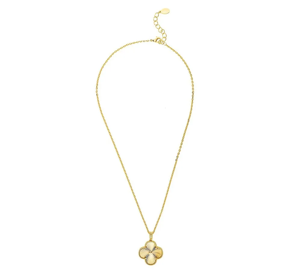 Rivka Friedman Polished Finish Large Clover Pendant Necklace