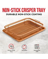 Bakken Swiss Air Fryer Tray, 2 in 1 Nonstick Crisper Air Fry Basket w/Elevated Mesh Great for Oven, Dishwasher Safe – Ceramic Coating Ptfe/Pfoa