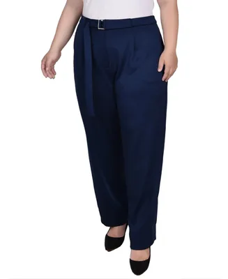Ny Collection Plus Size Belted Scuba Pants