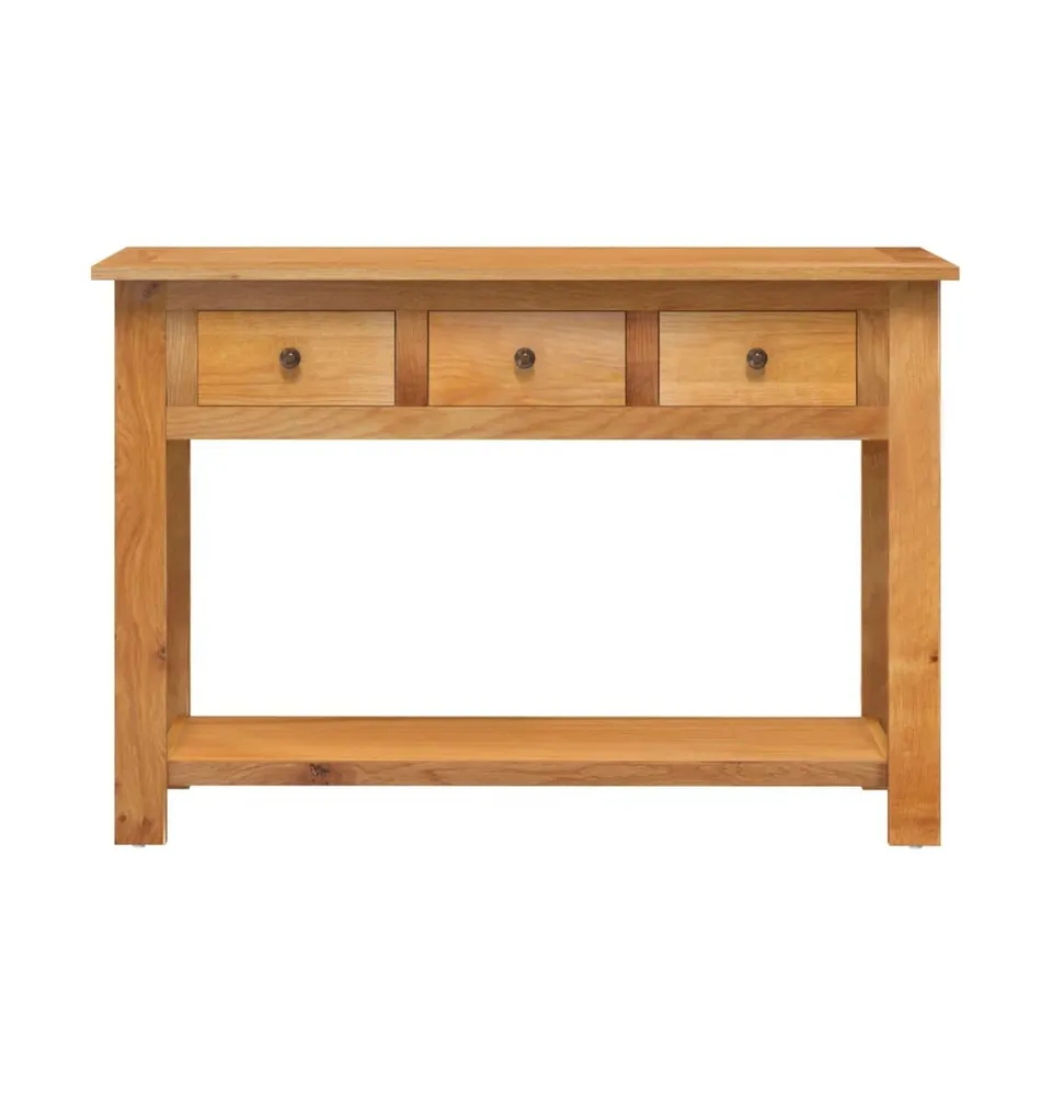 Console Table 43.3"x13.7"x29.5" Solid Oak Wood