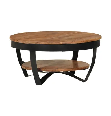 Coffee Table 25.6"x25.6"x12.6" Solid Acacia Wood