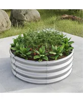 32.0811.4" Tall Round Raised Garden Bed, Metal Raised Beds for Vegetables, Outdoor Garden Raised Planter Box, Backyard Patio Planter Raised Beds