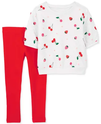 Carter's Baby Girls Cherry Top and Leggings, 2 Piece Set