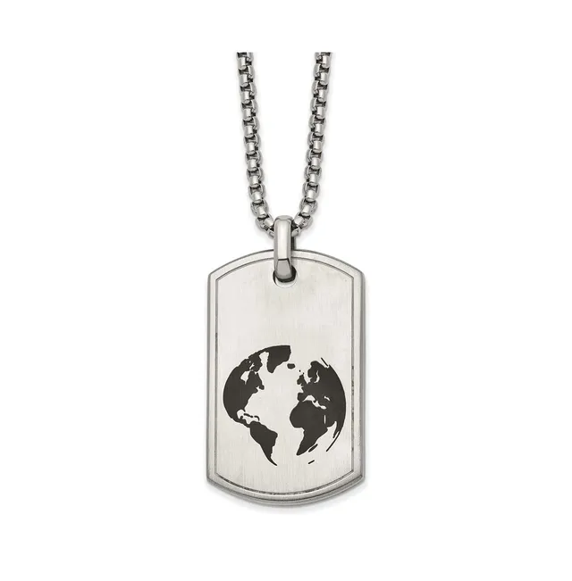 Chisel White Bronze-plated Moveable Compass Dog Tag Chain Necklace