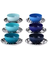 French Bull Shades of Blue Melamine Mini Bowls, Set of 6