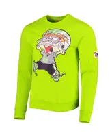 Men's and Women's Freeze Max Neon Green Rugrats Chuckie Runaway Football Pullover Sweatshirt