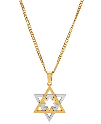 Blackjack Men's Star of David 24" Pendant Necklace in Stainless Steel
