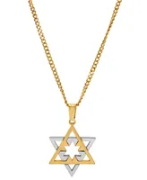 Blackjack Men's Star of David 24" Pendant Necklace in Stainless Steel