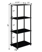 Convenience Concepts 17.75" Glass Designs2Go Classic Glass 4 Tier Tower