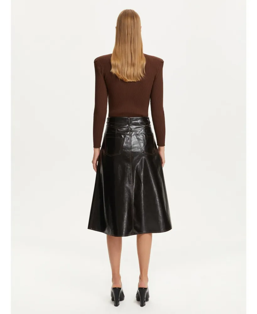 Women's Tumbled Leather Skirt