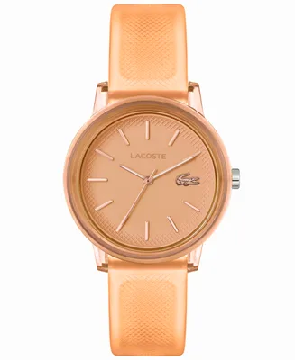 Lacoste Women's L.12.12 Quartz Apricot Semi-Transparent Silicone Strap Watch 36mm