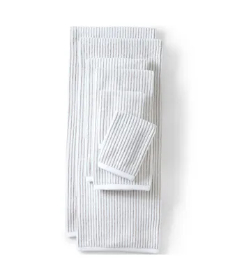 Lands' End Cotton Textured Stripe 2-Piece Washcloth Set
