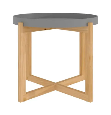 Coffee Table Gray 20.9"x20.9"x17.1" Engineered Wood Solid Wood Pine