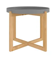 Coffee Table Gray 20.9"x20.9"x17.1" Engineered Wood Solid Wood Pine