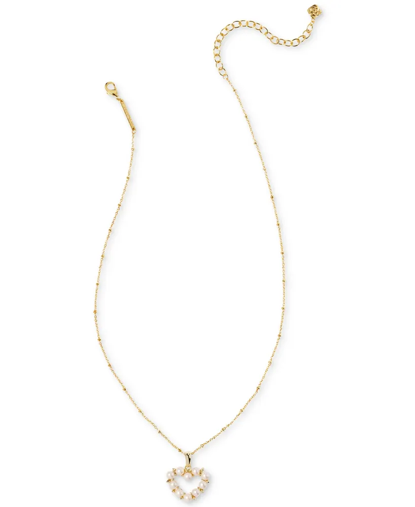 Kendra Scott Gold-Tone Ashton Heart Short Pendant Necklace, 16" + 3" extender