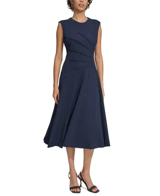 Calvin Klein Women's Sleeveless Pleated Bodice Dress