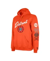 Men's New Era Orange Detroit Pistons Big and Tall 2023/24 City Edition Jersey Pullover Hoodie