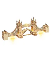 Flash Popup Diy 3D Wooden Puzzle with Led Lights - Tower Bridge - 113pcs