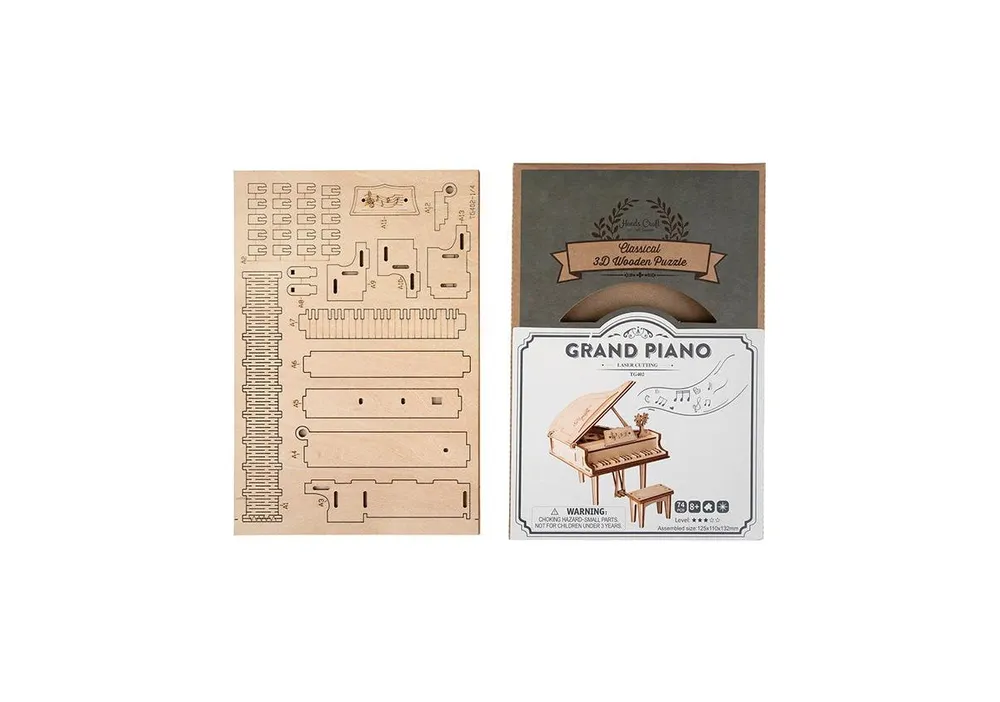 Diy 3D Wood Puzzle - Piano - 74pcs