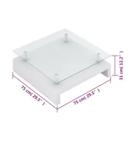 Coffee Table with Glass Top White