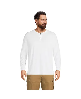 Lands' End Men's Big and Tall Supima Jersey Long Sleeve Henley T-Shirt