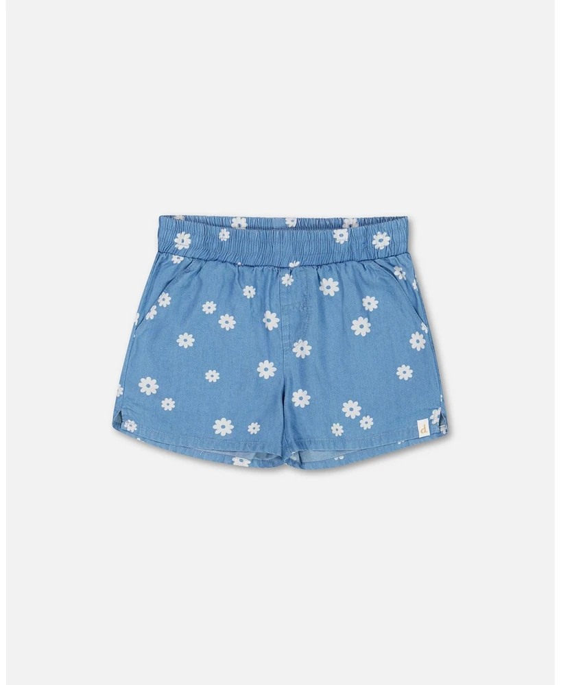 Girl Floral Chambray Short - Child