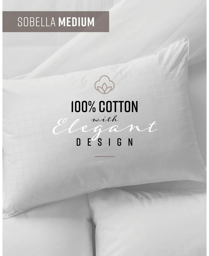 Sobel Westex Sobella Side Sleeper 100% Cotton Face Medium Density Pillow