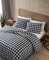 Eddie Bauer Mountain Plaid Cotton Reversible Piece Duvet Cover Set