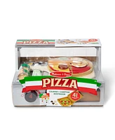 Melissa & Doug Top & Bake Wooden Pizza Counter Play Set-41 Pcs