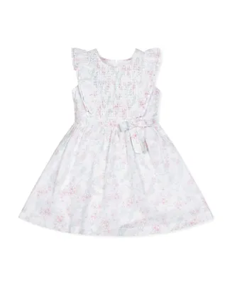 Hope & Henry Baby Girls Flutter Sleeve Smocked Flower Dress