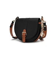 Mkf Collection Ayla Snake-Embossed Color Block Shoulder Bag by Mia K