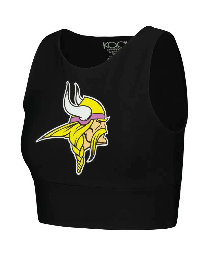 Women's Black Minnesota Vikings Leggings and Midi Bra Set