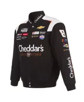 Men's Jh Design Black Kyle Busch Cheddar's Twill Uniform Full-Snap Jacket