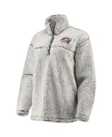 Women's G-iii 4Her by Carl Banks Gray Columbus Blue Jackets Sherpa Quarter-Zip Pullover Jacket